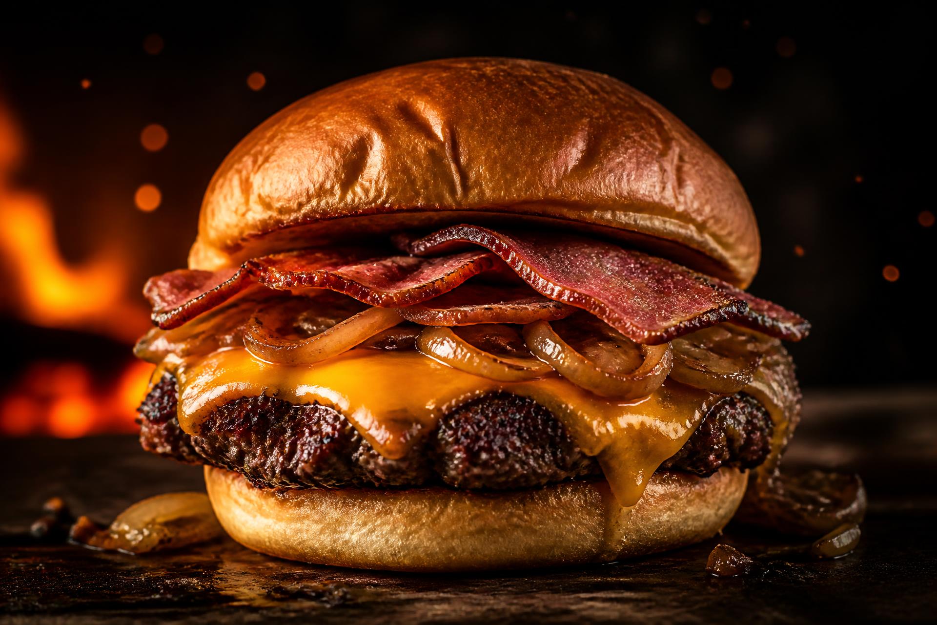 Mc Donna signature bacon cheeseburger flame-grilled